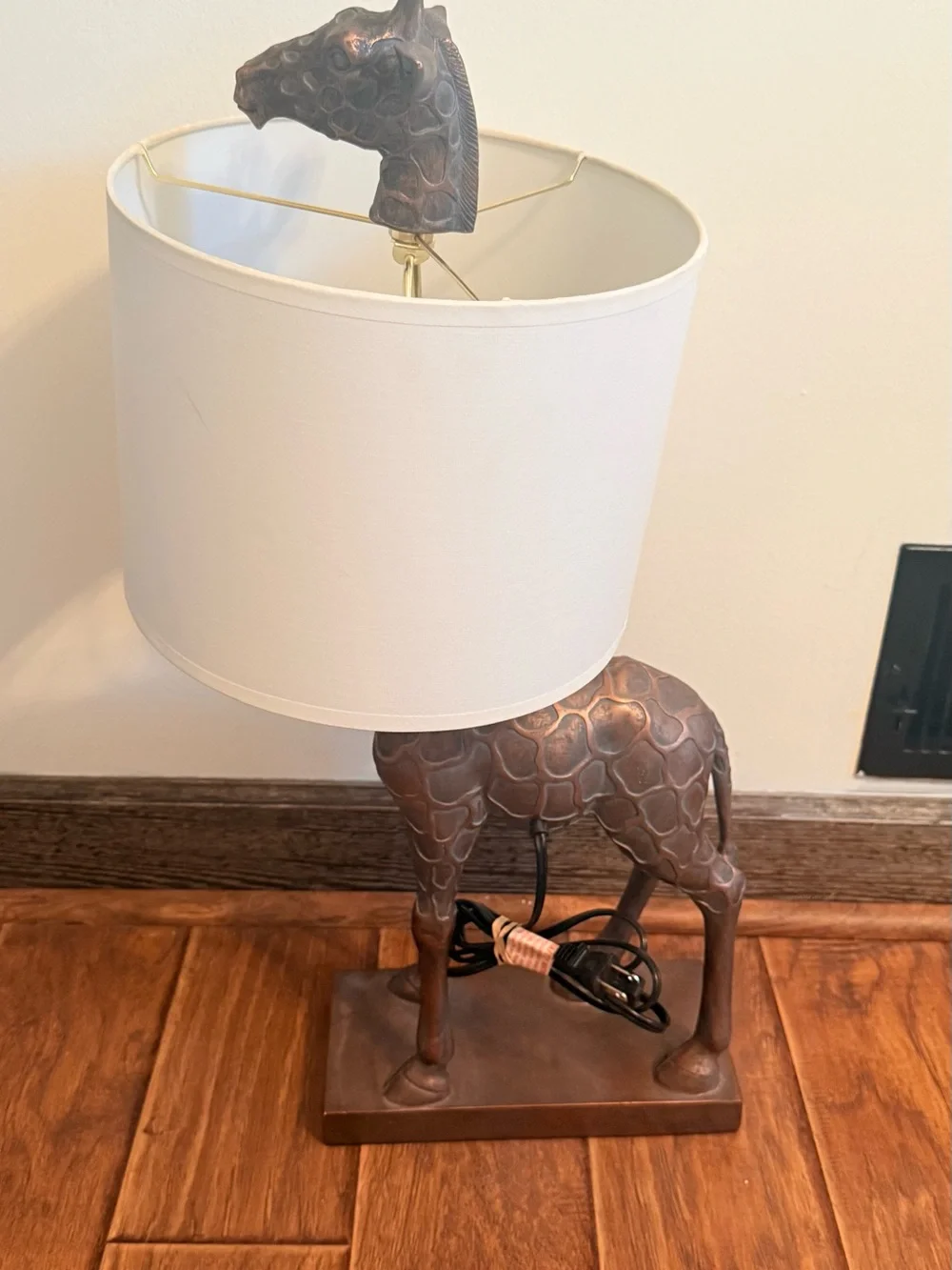 Giraffe Accent Table Lamp with White Shade